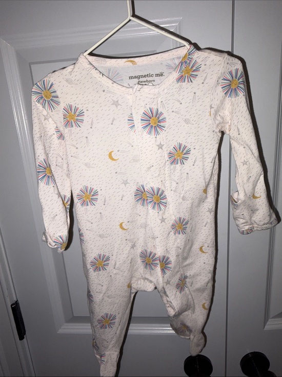 Magnetic Me Other - Magnetic Me Newborn Cream Moon & Star One-Piece